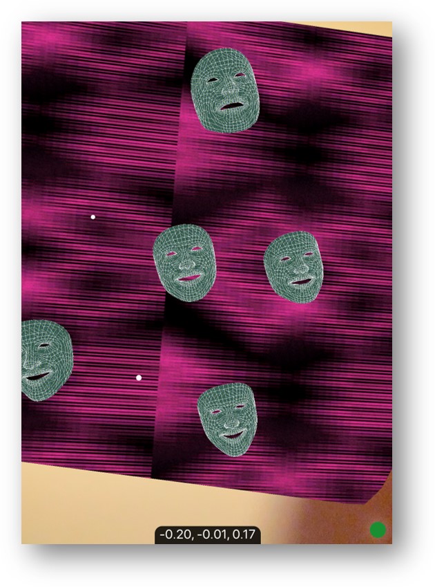Image of creepy floating heads matching my movement in 3D space
