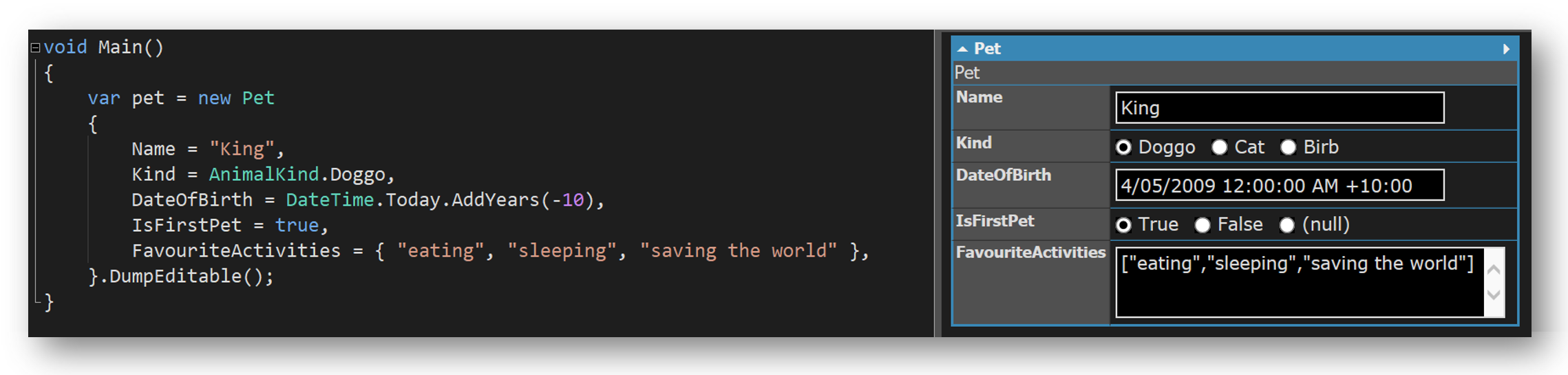 demonstration of basic output