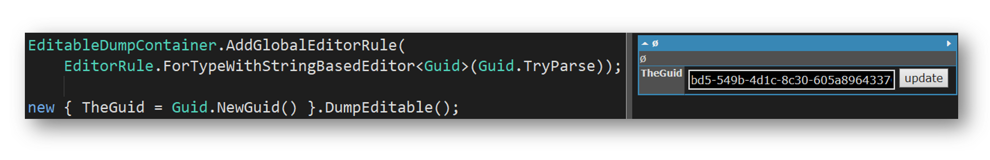 adding a basic guid editor rule